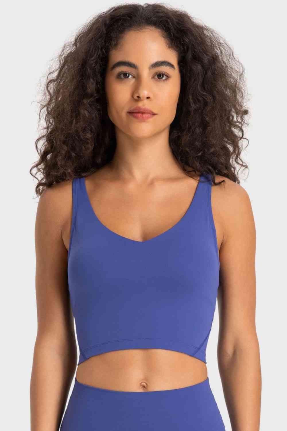 SHE REBEL - Deep V-Neck Crop Sports Bra | Available in 5 Colors